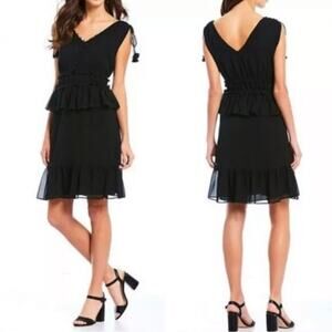 Gibson Latimer Black Ruffle Dress Size Medium Whimsigoth Fairy Feminine